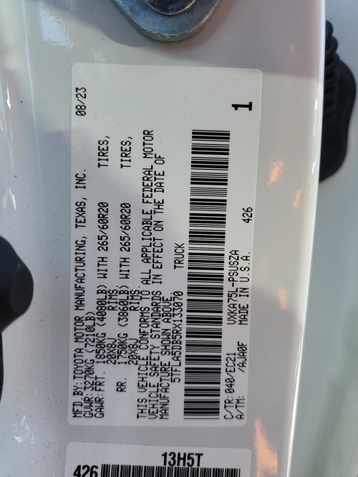 2024 TOYOTA TUNDRA CREWMAX SR VIN:5TFLA5DB5RX133070