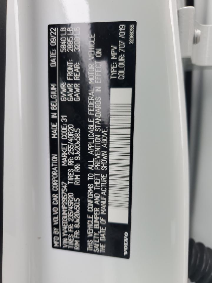2023 VOLVO XC40 RECHARGE ULTIMATE VIN:YV4ED3UM1P2957547