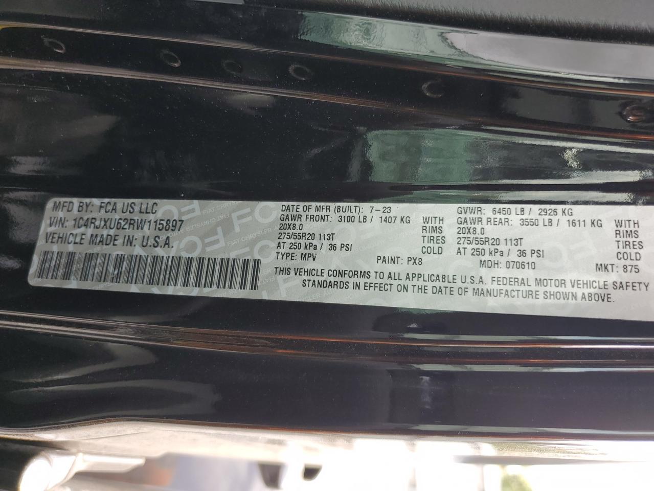 2024 JEEP WRANGLER HIGH ALTITUDE 4XE VIN:1C4RJXU62RW115897