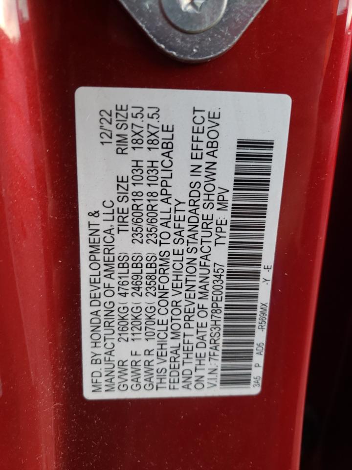 2023 HONDA CR-V EXL VIN:7FARS3H78PE003457