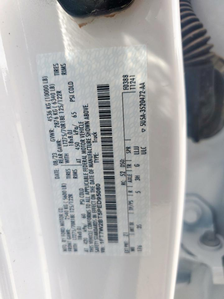 2023 FORD F250 SUPER DUTY VIN:1FT7W2BT5PED95080