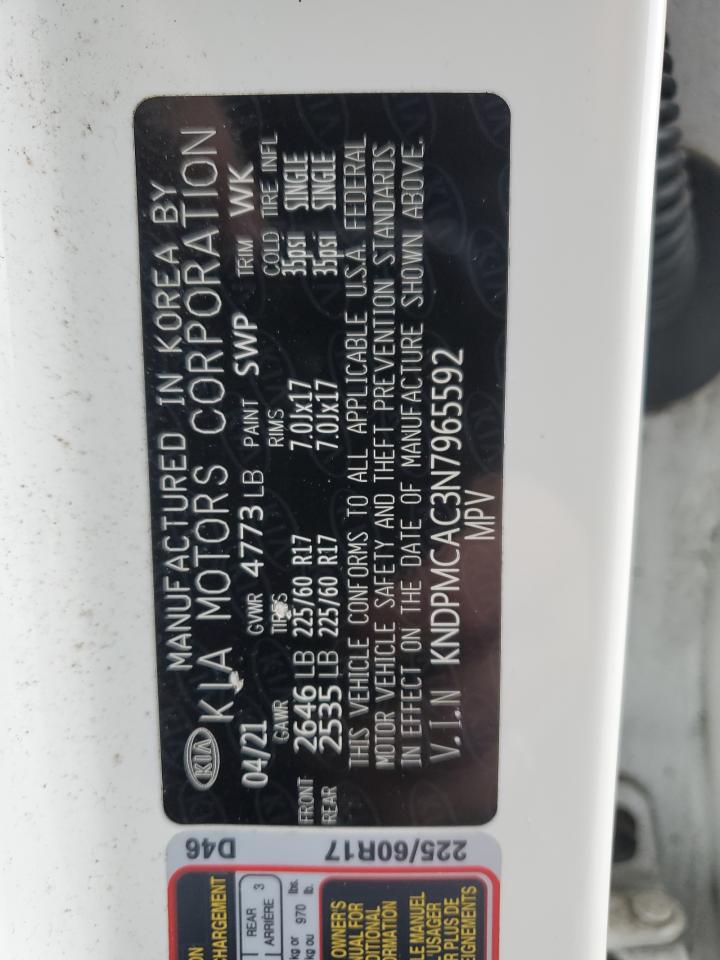 2022 KIA SPORTAGE LX VIN:KNDPMCAC3N7965592