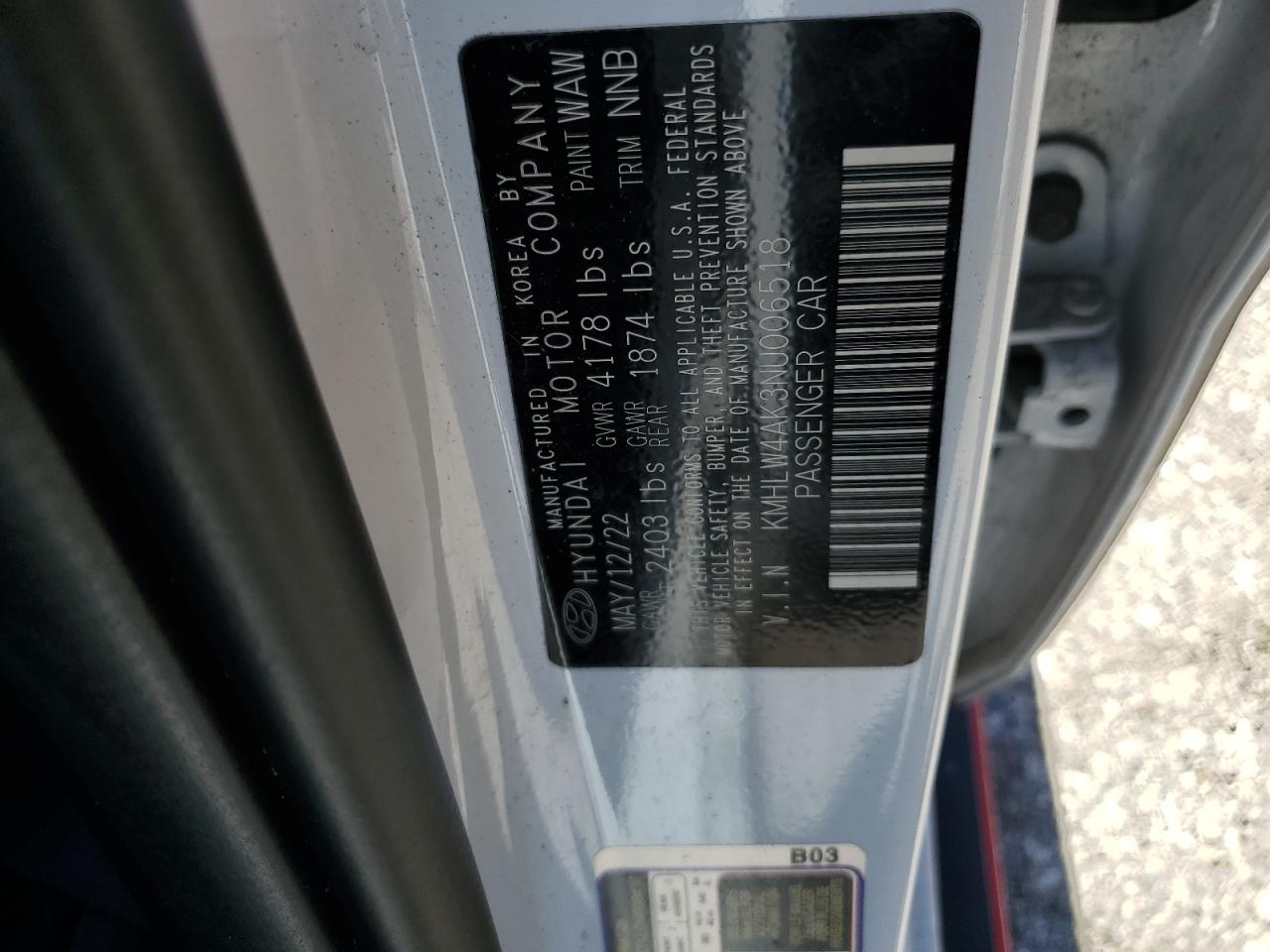 2022 HYUNDAI ELANTRA N VIN:KMHLW4AK3NU006518