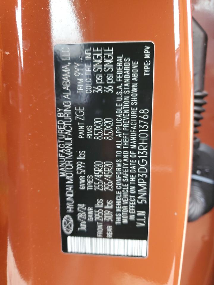 2024 HYUNDAI SANTA FE LIMITED VIN:5NMP3DG13RH013768