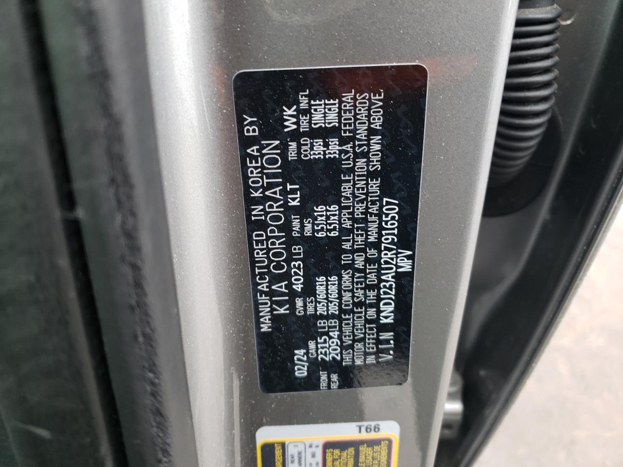 2024 KIA SOUL LX VIN:KNDJ23AU2R7916507