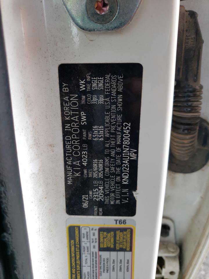 2022 KIA SOUL LX VIN:KNDJ23AU1N7800452
