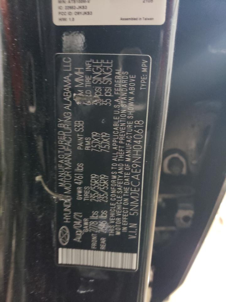 2022 HYUNDAI TUCSON LIMITED VIN:5NMJECAE9NH040618