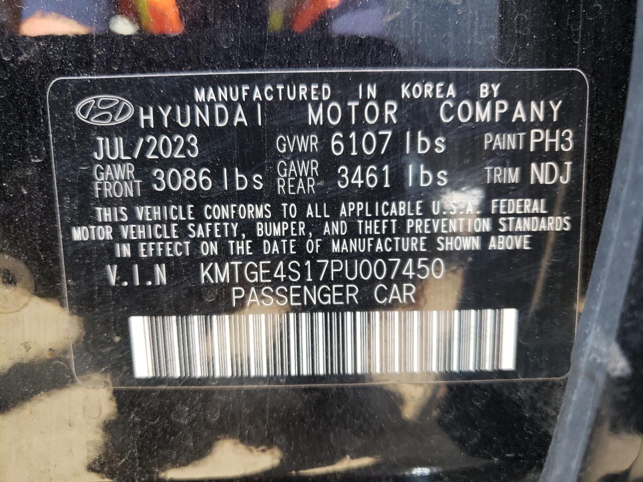 2023 GENESIS G80 VIN:KMTGE4S17PU007450