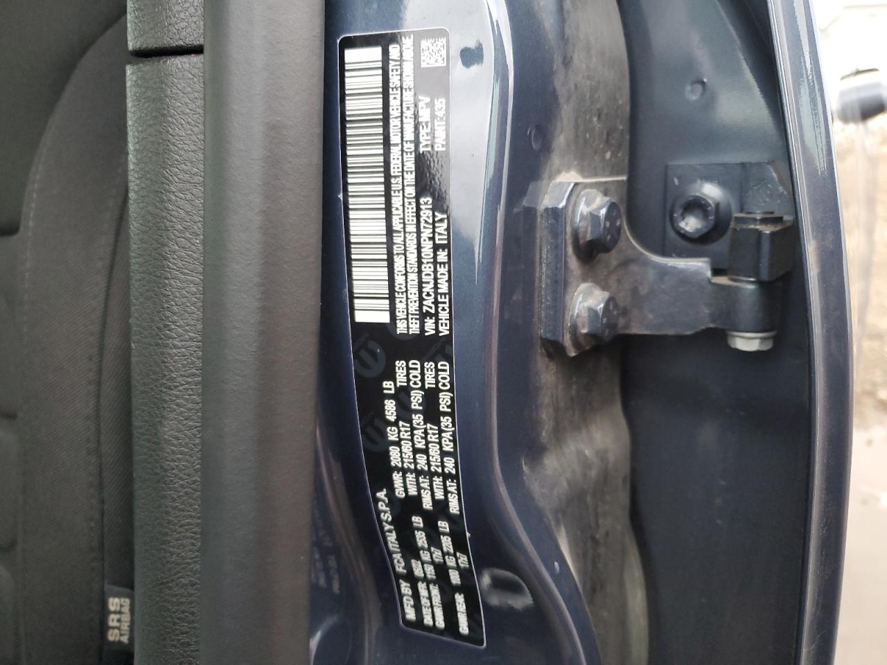 2022 JEEP RENEGADE LATITUDE VIN:ZACNJDB10NPN72913