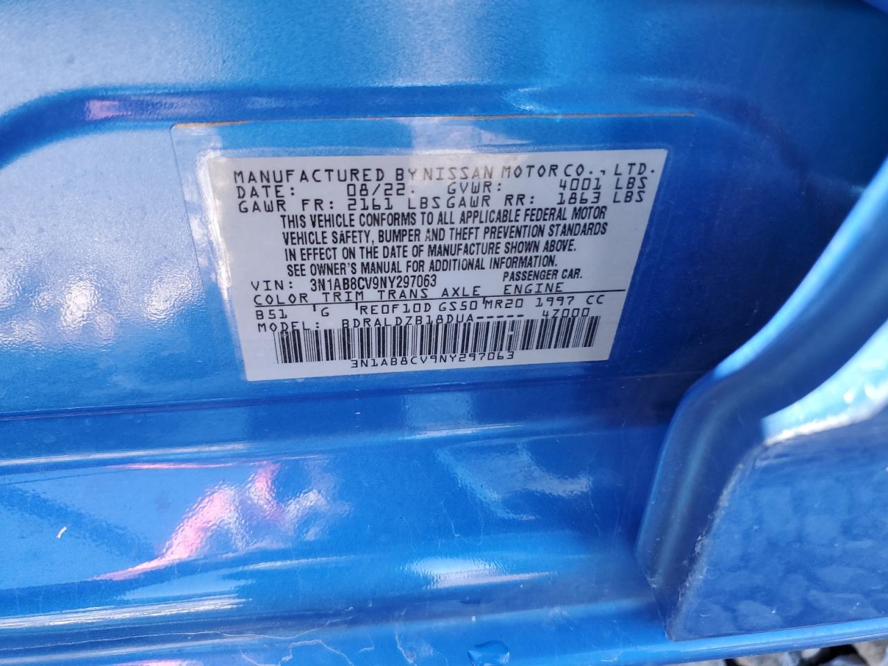 2022 NISSAN SENTRA SV VIN:3N1AB8CV9NY297063
