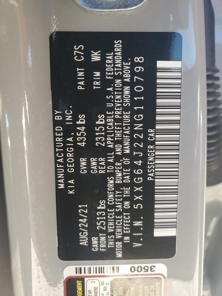 2022 KIA K5 GT LINE VIN:5XXG64J22NG110798