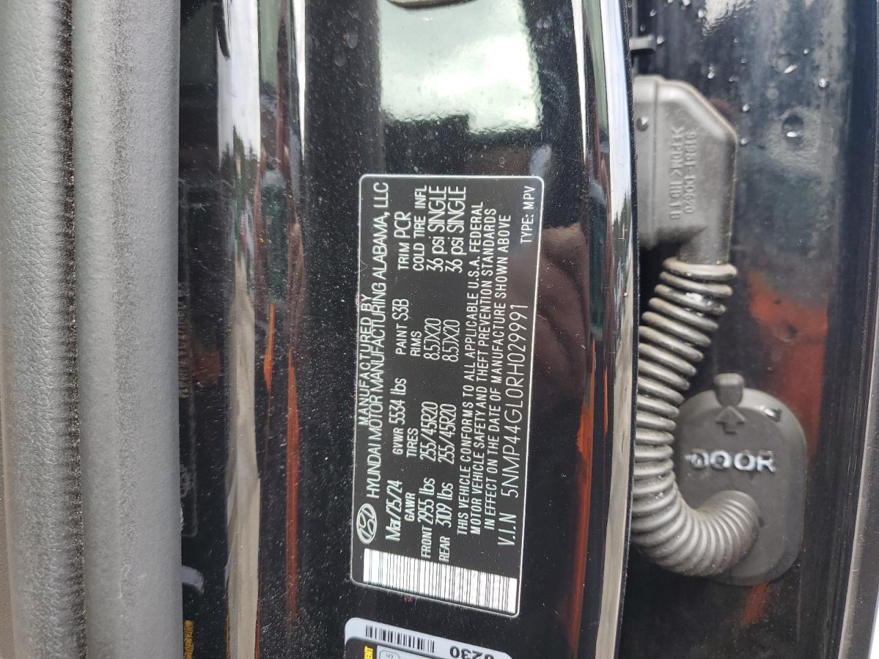 2024 HYUNDAI SANTA FE LIMITED VIN:5NMP44GL0RH029991