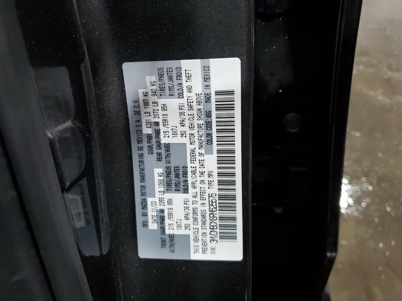 2024 MAZDA CX-30 PREFERRED VIN:3MVDMBCM8RM625576