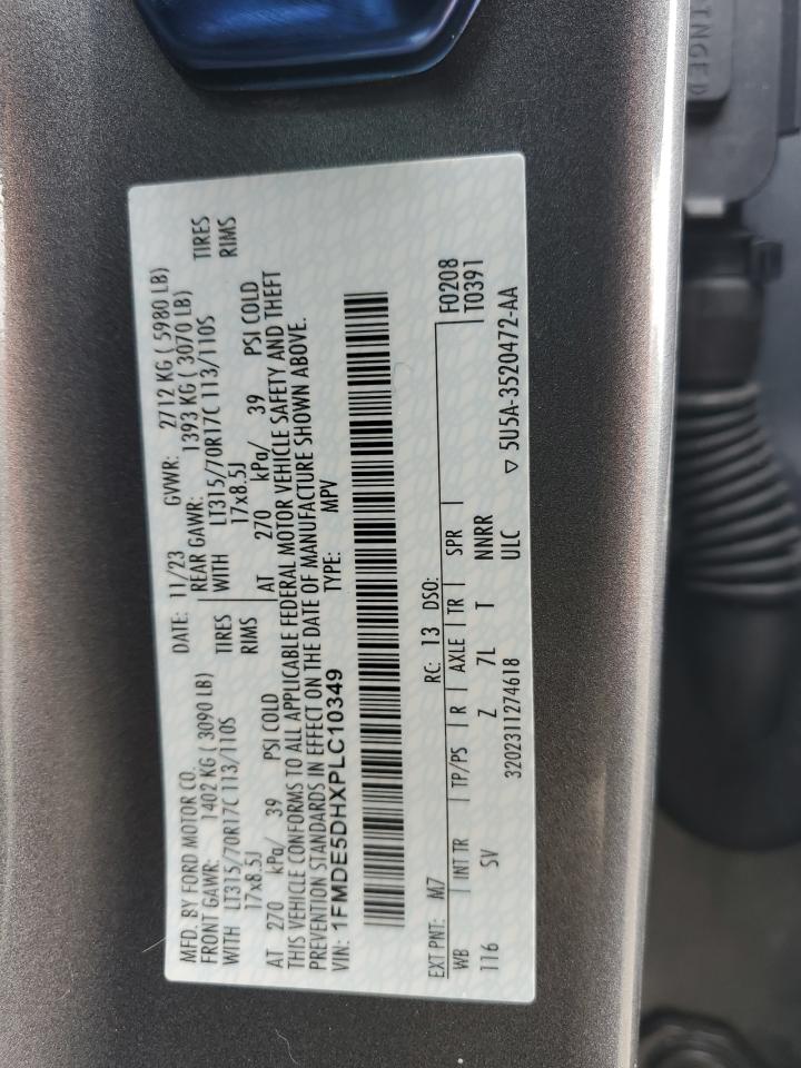 2023 FORD BRONCO BASE VIN:1FMDE5DHXPLC10349