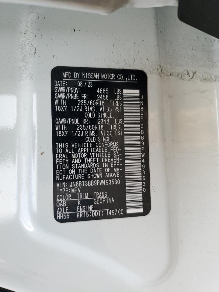 2023 NISSAN ROGUE SV VIN:JN8BT3BB9PW493530