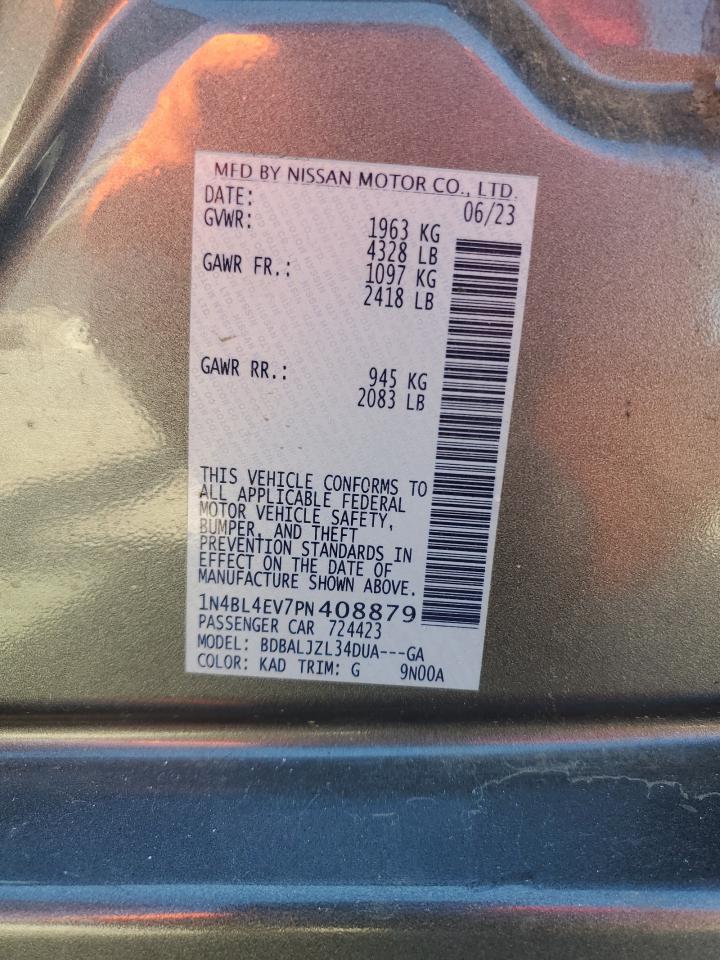 2023 NISSAN ALTIMA SL VIN:1N4BL4EV7PN408879