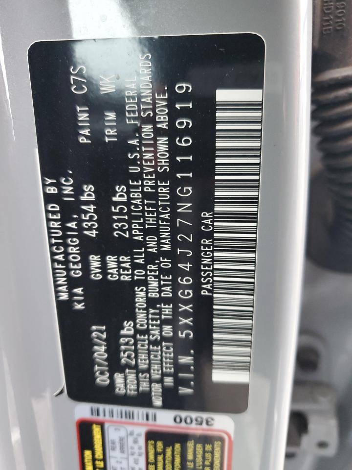 2022 KIA K5 GT LINE VIN:5XXG64J27NG116919