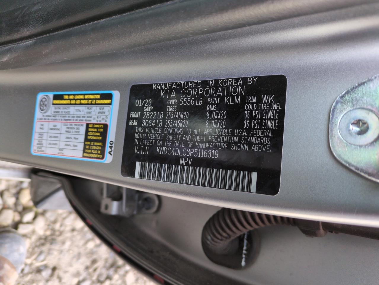 2023 KIA EV6 GT LINE VIN:KNDC4DLC3P5116319