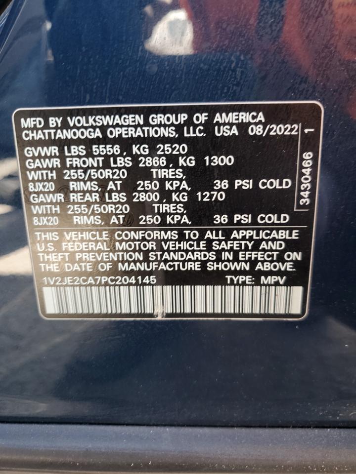 2023 VOLKSWAGEN ATLAS CROSS SPORT SE VIN:1V2JE2CA7PC204145