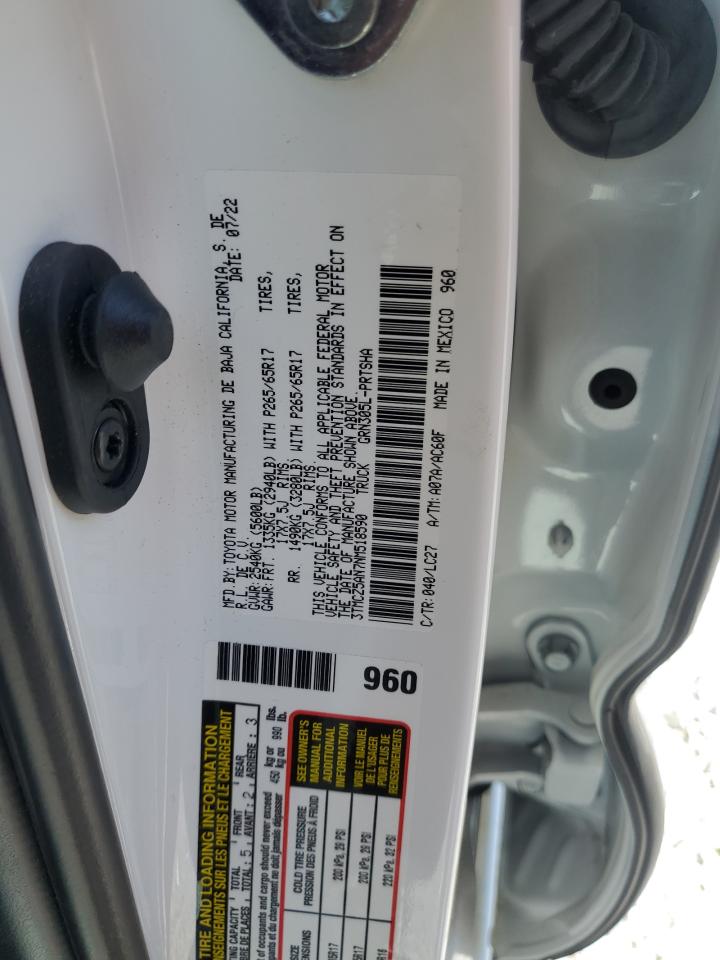 2022 TOYOTA TACOMA DOUBLE CAB VIN:3TMCZ5AN7NM518590