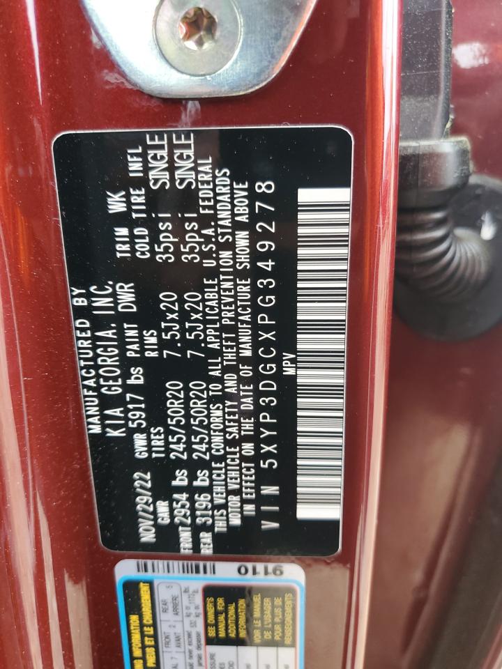 2023 KIA TELLURIDE EX VIN:5XYP3DGCXPG349278