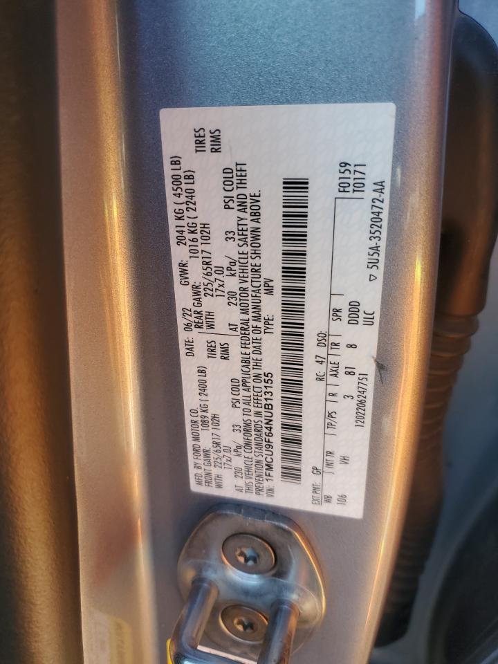 2022 FORD ESCAPE S VIN:1FMCU9F64NUB13155