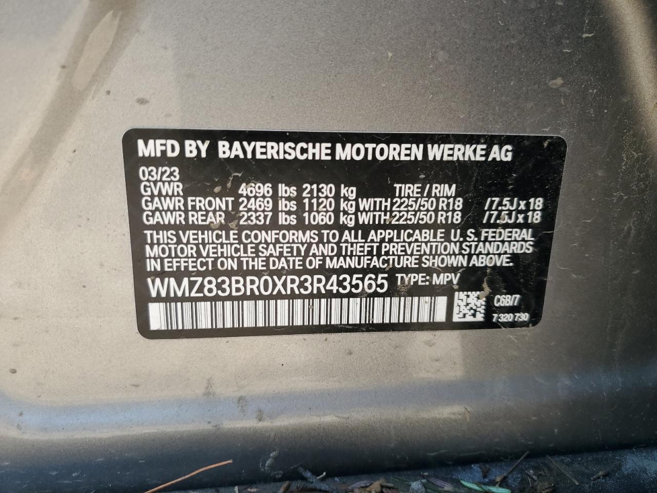 2024 MINI COOPER S COUNTRYMAN ALL4 VIN:WMZ83BR0XR3R43565