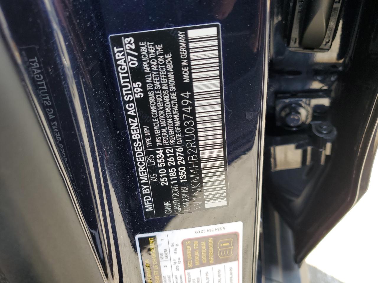 2024 MERCEDES-BENZ GLC 300 4MATIC VIN:W1NKM4HB2RU037494