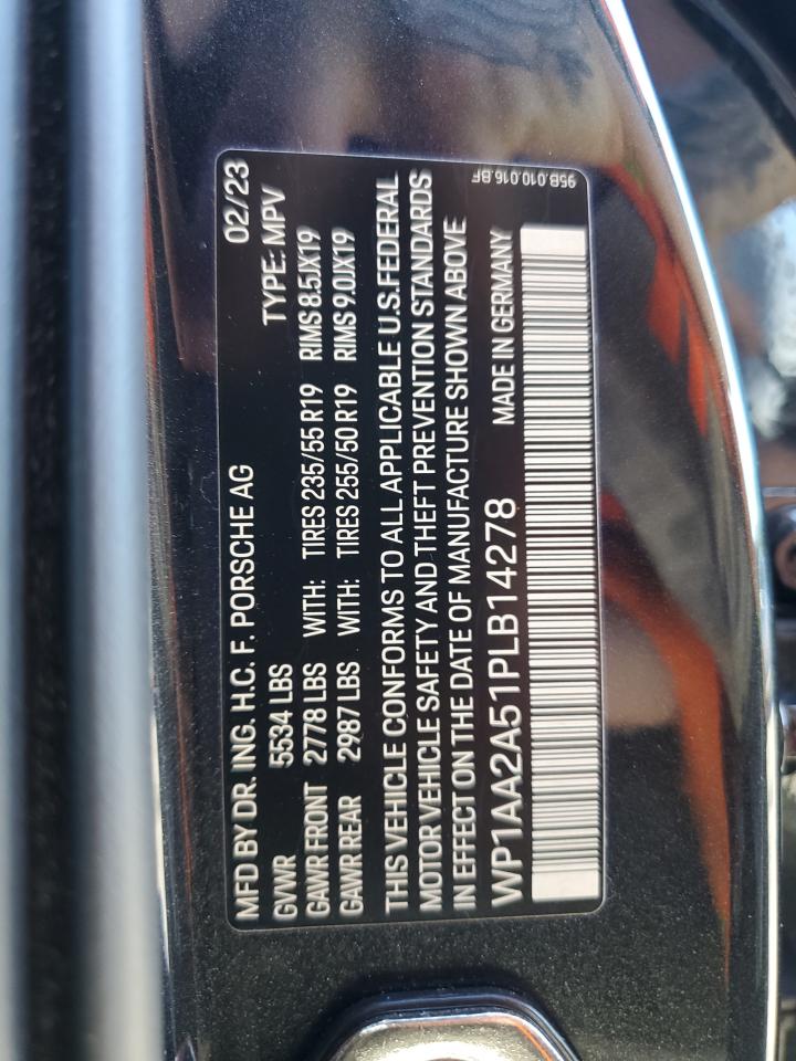 2023 PORSCHE MACAN BASE VIN:WP1AA2A51PLB14278