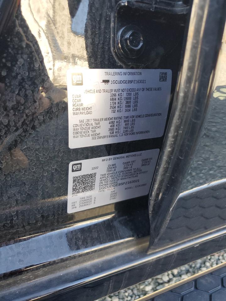 2023 CHEVROLET SILVERADO K1500 LTZ VIN:1GCUDGE85PZ163021