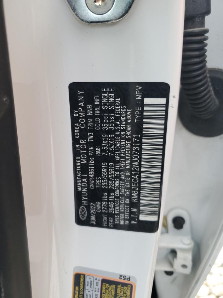 2022 HYUNDAI TUCSON LIMITED VIN:KM8JECA12NU073171