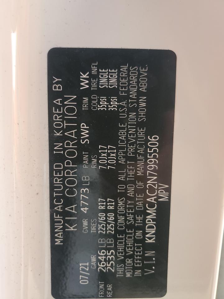 2022 KIA SPORTAGE LX VIN:KNDPMCAC2N7995506