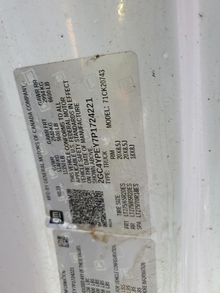 2023 CHEVROLET SILVERADO K2500 HEAVY DUTY LTZ VIN:2GC4YPEY7P1724221