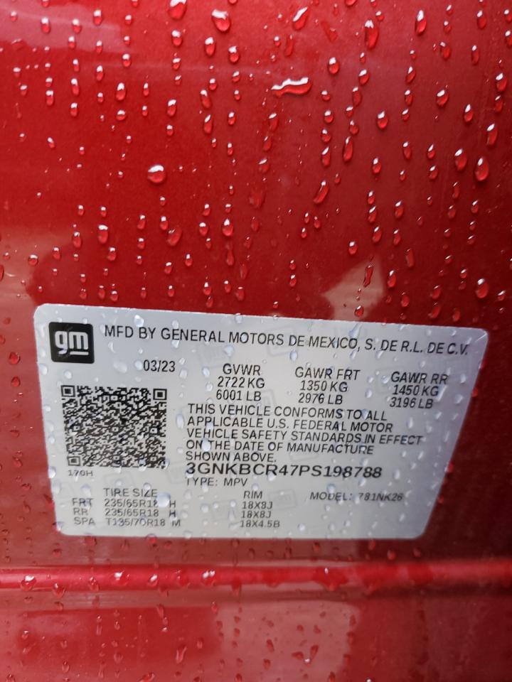 2023 CHEVROLET BLAZER 2LT VIN:3GNKBCR47PS198788