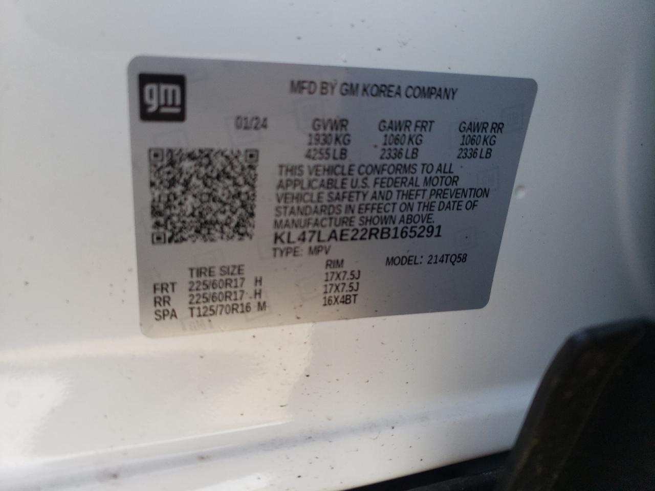 2024 BUICK ENVISTA PREFERRED VIN:KL47LAE22RB165291