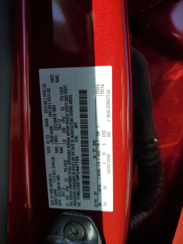 2023 FORD ESCAPE VIN:1FMCU0E19PUA67729