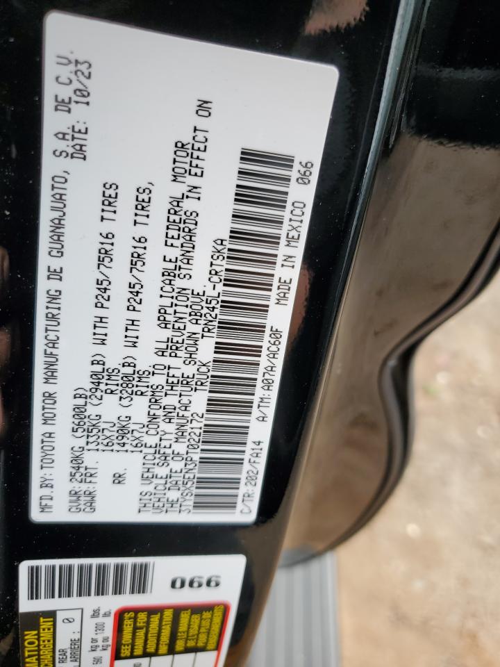 2023 TOYOTA TACOMA ACCESS CAB VIN:3TYSX5EN3PT022172