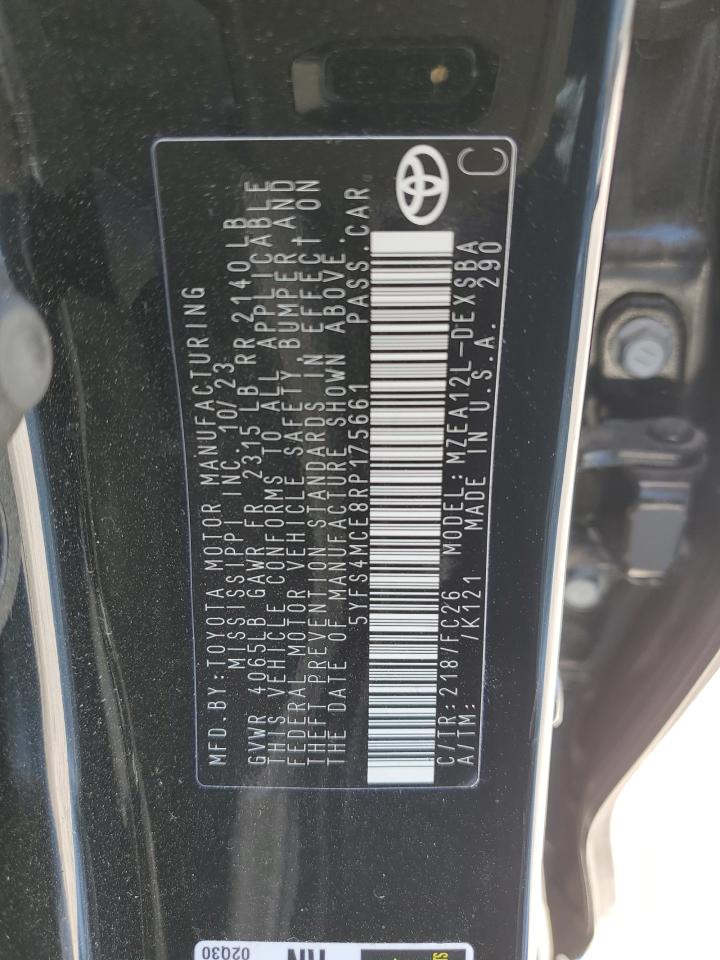 2024 TOYOTA COROLLA SE VIN:5YFS4MCE8RP175661