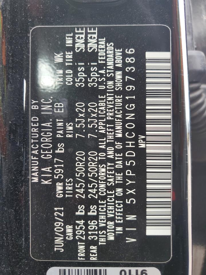 2022 KIA TELLURIDE SX VIN:5XYP5DHC0NG197386