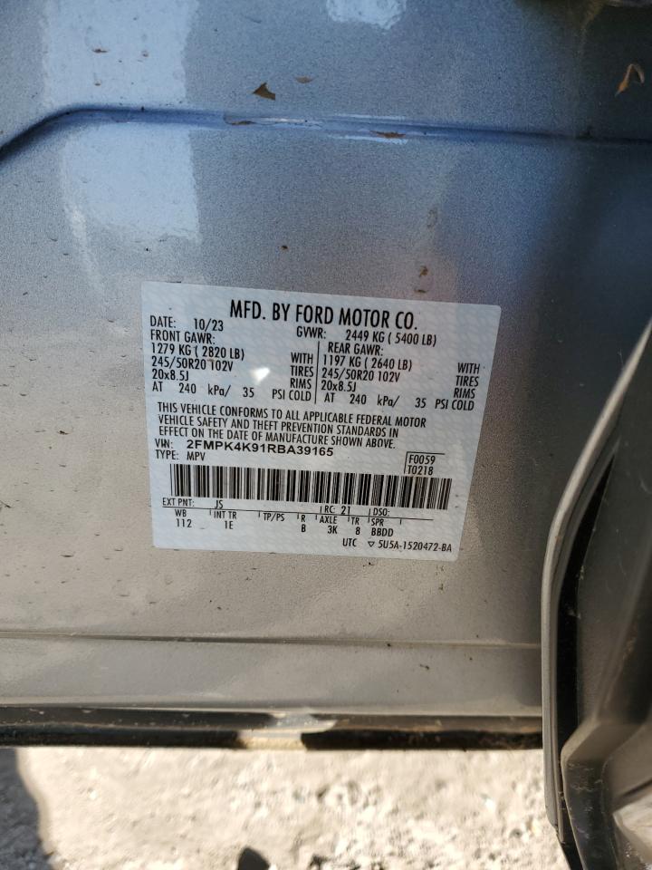 2024 FORD EDGE TITANIUM VIN:2FMPK4K91RBA39165