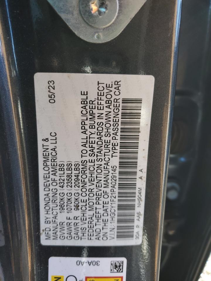 2023 HONDA ACCORD LX VIN:1HGCY1F21PA029145