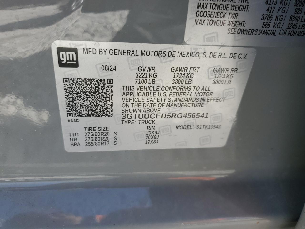 2024 GMC SIERRA K1500 ELEVATION VIN:3GTUUCED5RG456541