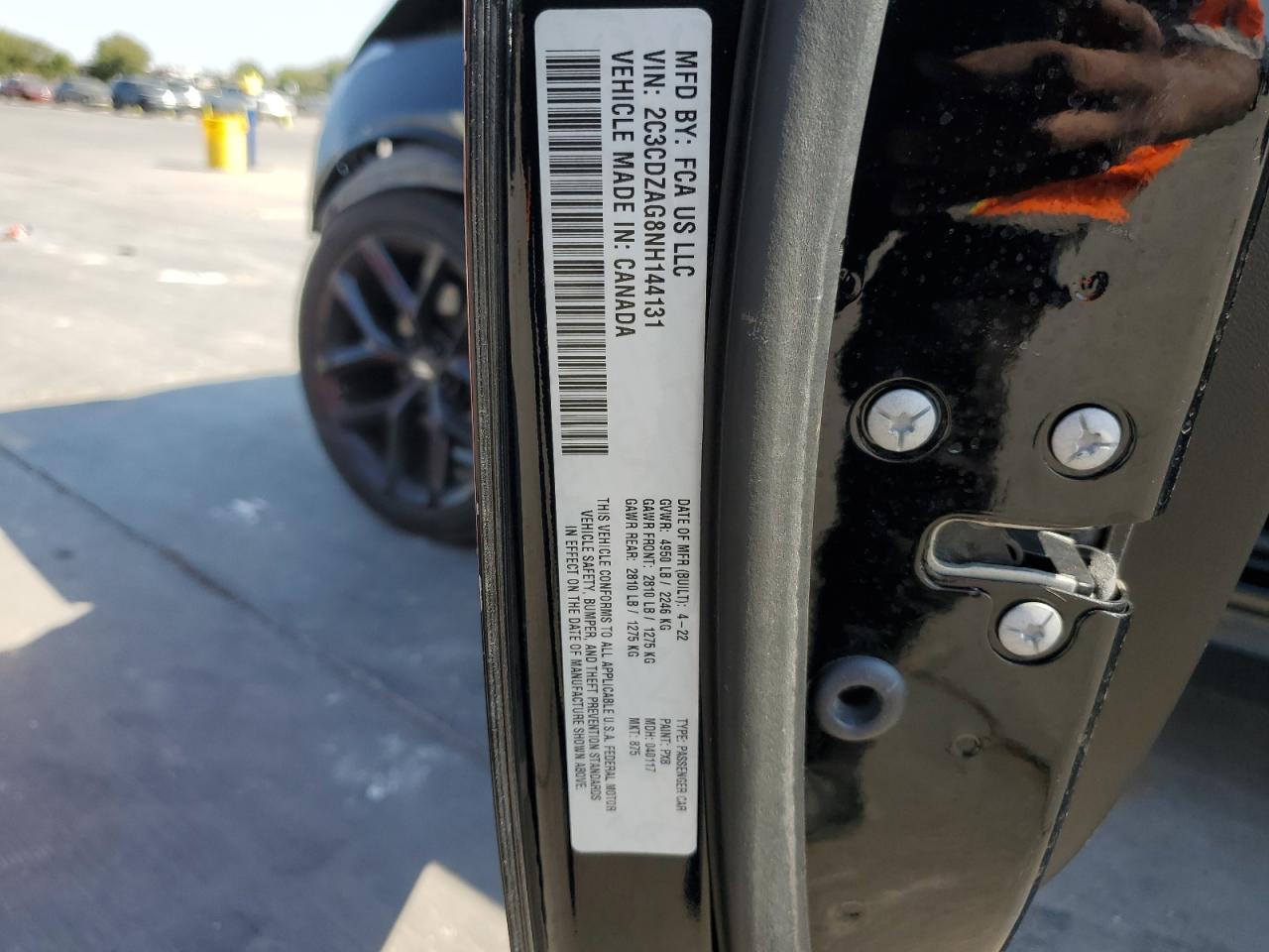 2022 DODGE CHALLENGER SXT VIN:2C3CDZAG8NH144131