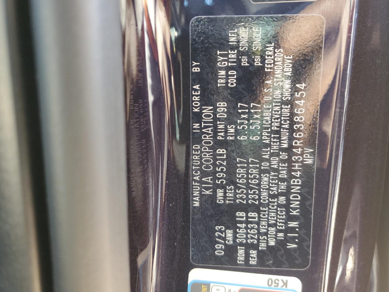 2024 KIA CARNIVAL LX VIN:KNDNB4H34R6386454