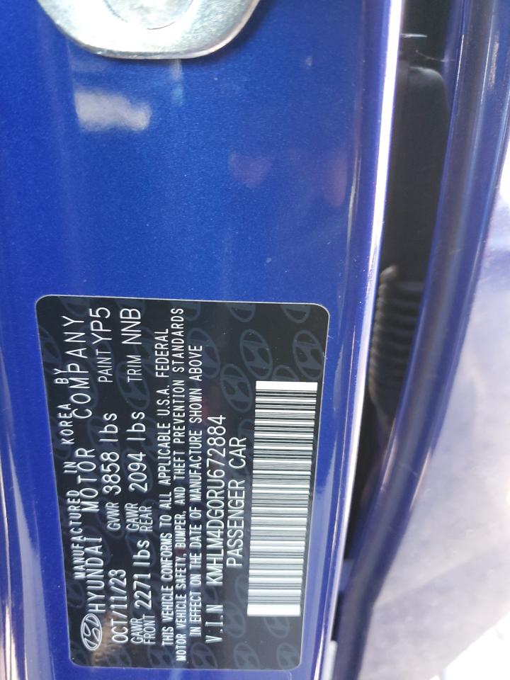 2024 HYUNDAI ELANTRA SEL VIN:KMHLM4DG0RU672884