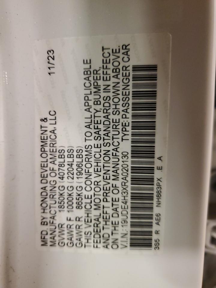 2024 ACURA INTEGRA A-SPEC VIN:19UDE4H3XRA020130