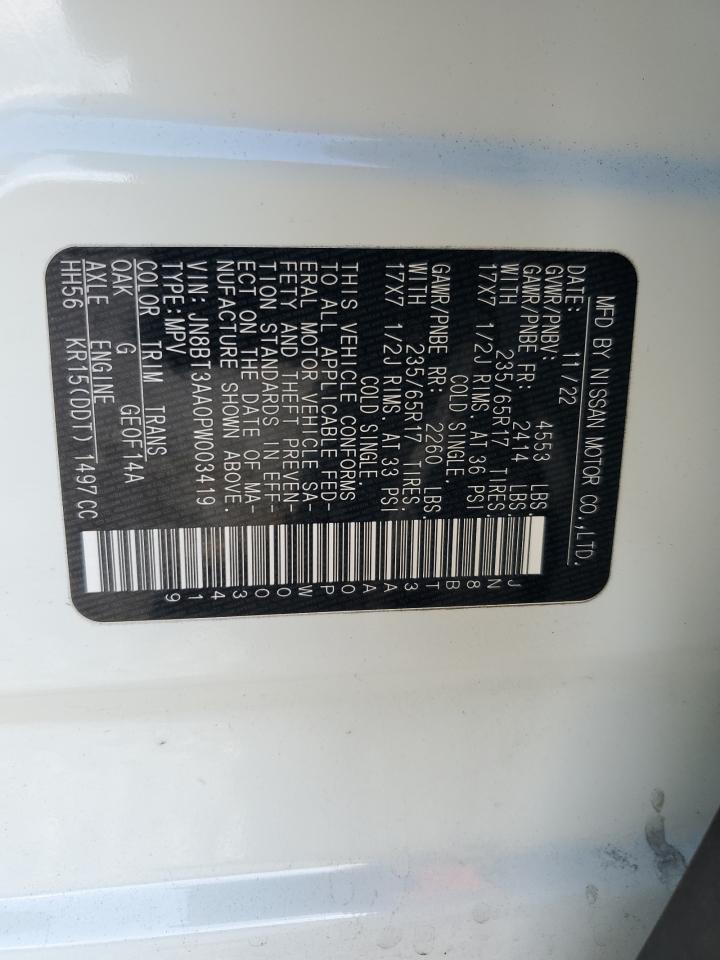 2023 NISSAN ROGUE S VIN:JN8BT3AA0PW003419