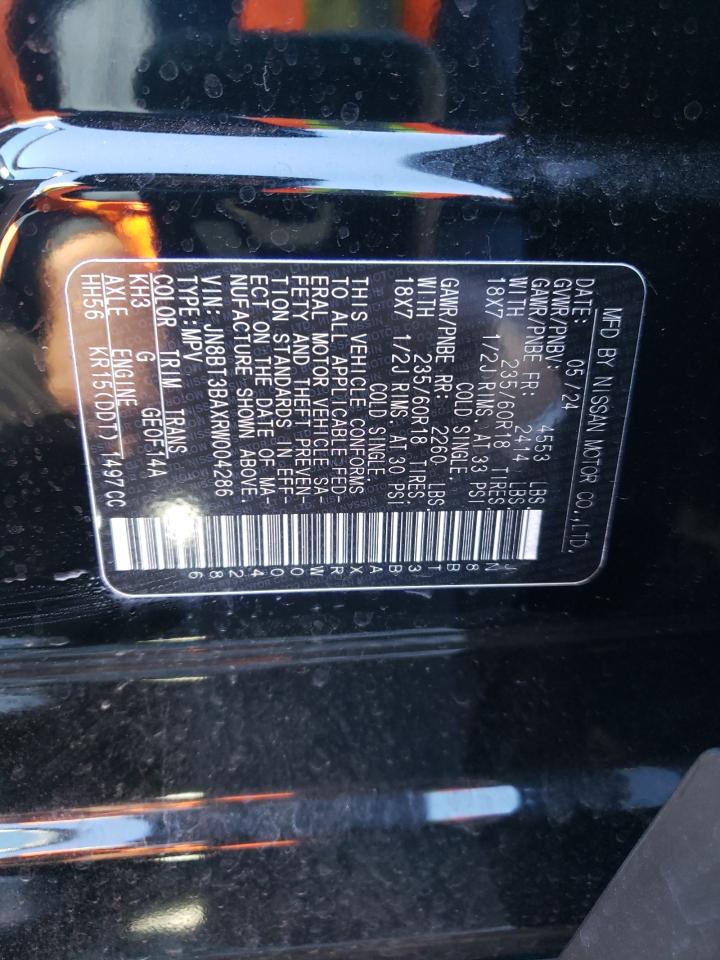 2024 NISSAN ROGUE SV VIN:JN8BT3BAXRW004286