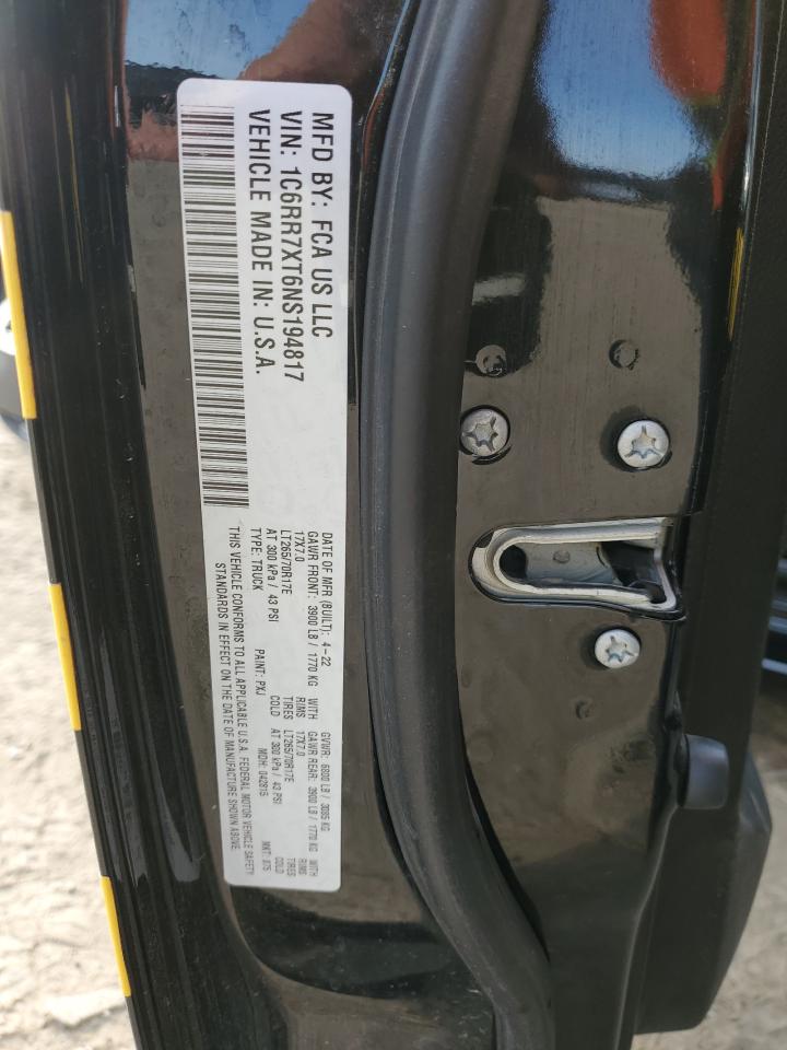 2022 RAM 1500 CLASSIC SSV VIN:1C6RR7XT6NS194817