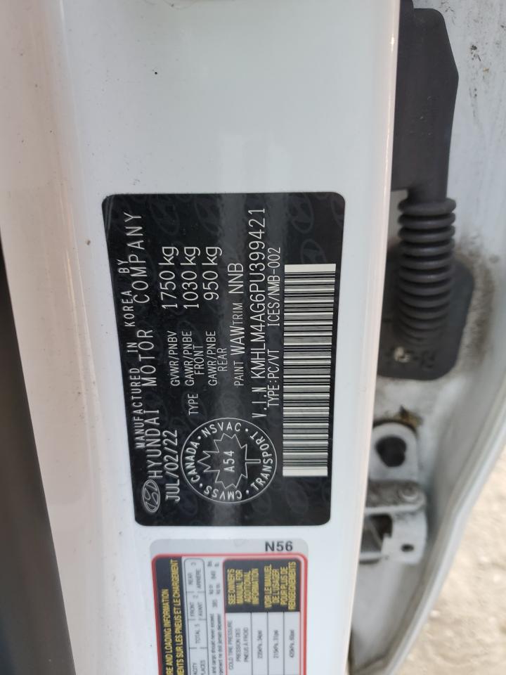 2023 HYUNDAI ELANTRA SEL VIN:KMHLM4AG6PU399421